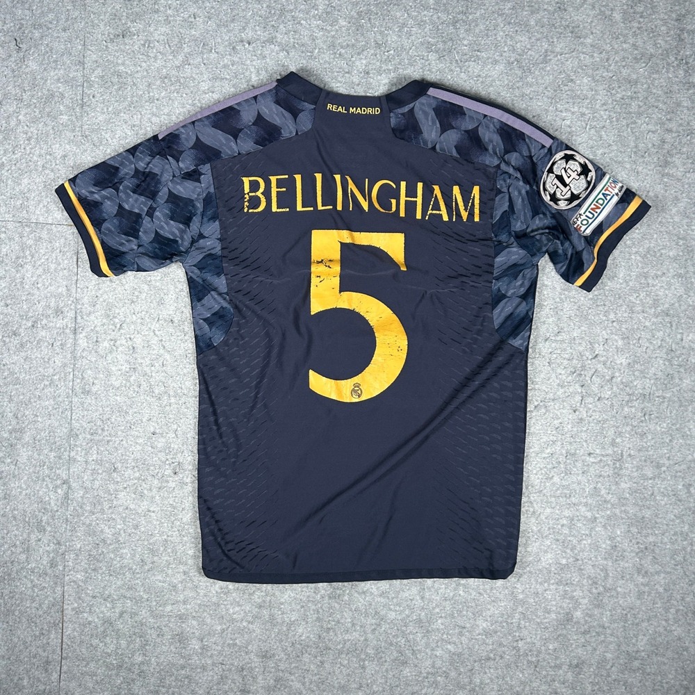 Adidas Real Madrid Jersey Mens S Navy Away Bellingham 5 Soccer Football Shirt